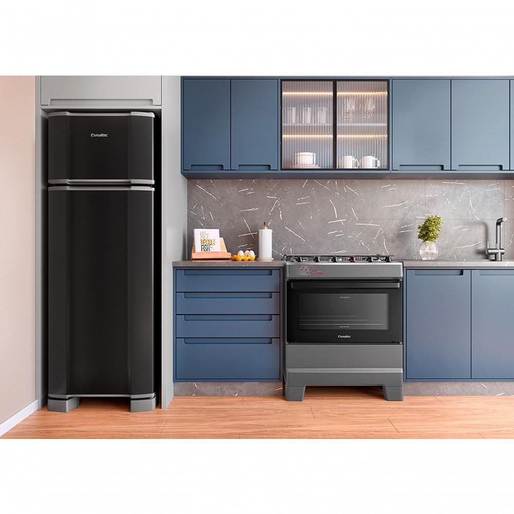 Fogão A Gás Mesa De Vidro Forno 84L Esmaltec Ideal Top Glass Titanium 5 Bocas Bivolt - 6