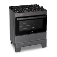 Fogão A Gás Mesa De Vidro Forno 84L Esmaltec Ideal Top Glass Titanium 5 Bocas Bivolt - 1