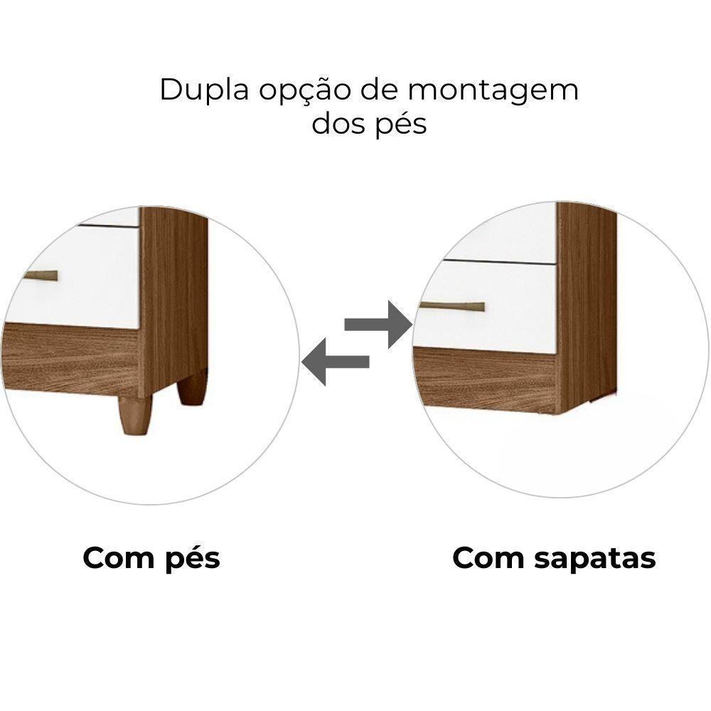 Guarda Roupa Solteiro Lima 3 Portas 182x82 Cm Naturale Branco Moval - 6