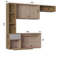 Kit Cozinha Suspensa Mel Com Balcão 163cm Poquema Móveis Damasco-off White - 3