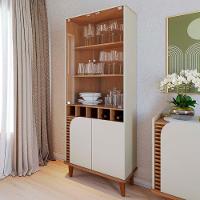 Cristaleira 4 Portas 183x70 Cm Jurere Off White Matte Freijo Colibri - 2