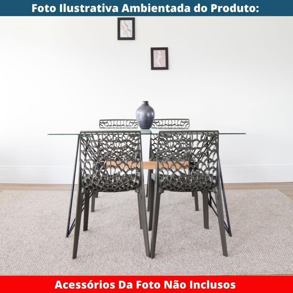 Kit 4 Cadeiras Gruv Rivatti 45cm Monobloco Pp Preto - 7