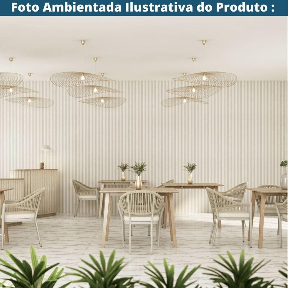 Kit 4 Cadeiras Empilhável Amalfi Caraíva Fratini Alumínio Encosto Trama Corda Náutica Almofada Fendi - 6