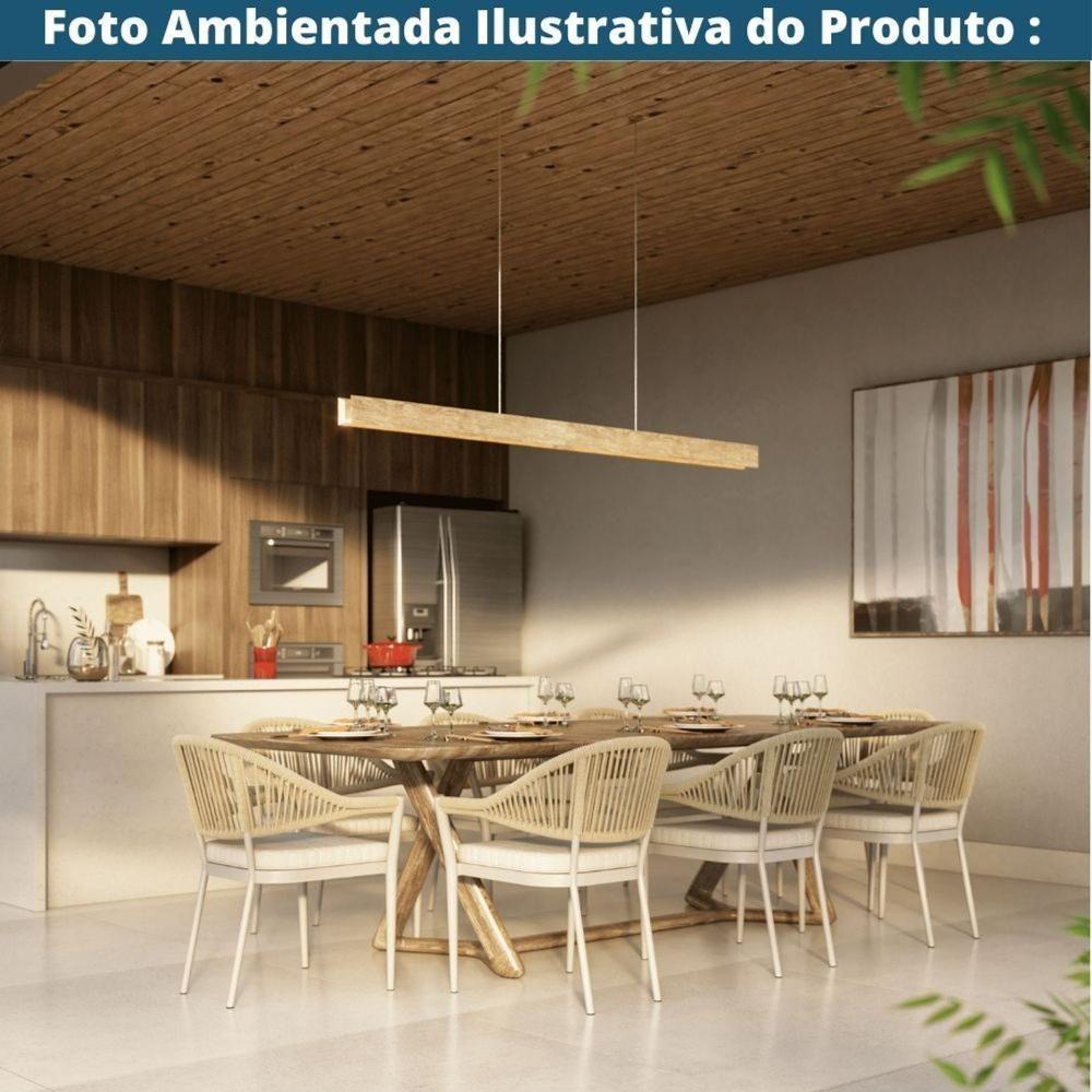 Kit 4 Cadeiras Empilhável Amalfi Caraíva Fratini Alumínio Encosto Trama Corda Náutica Almofada Fendi - 7