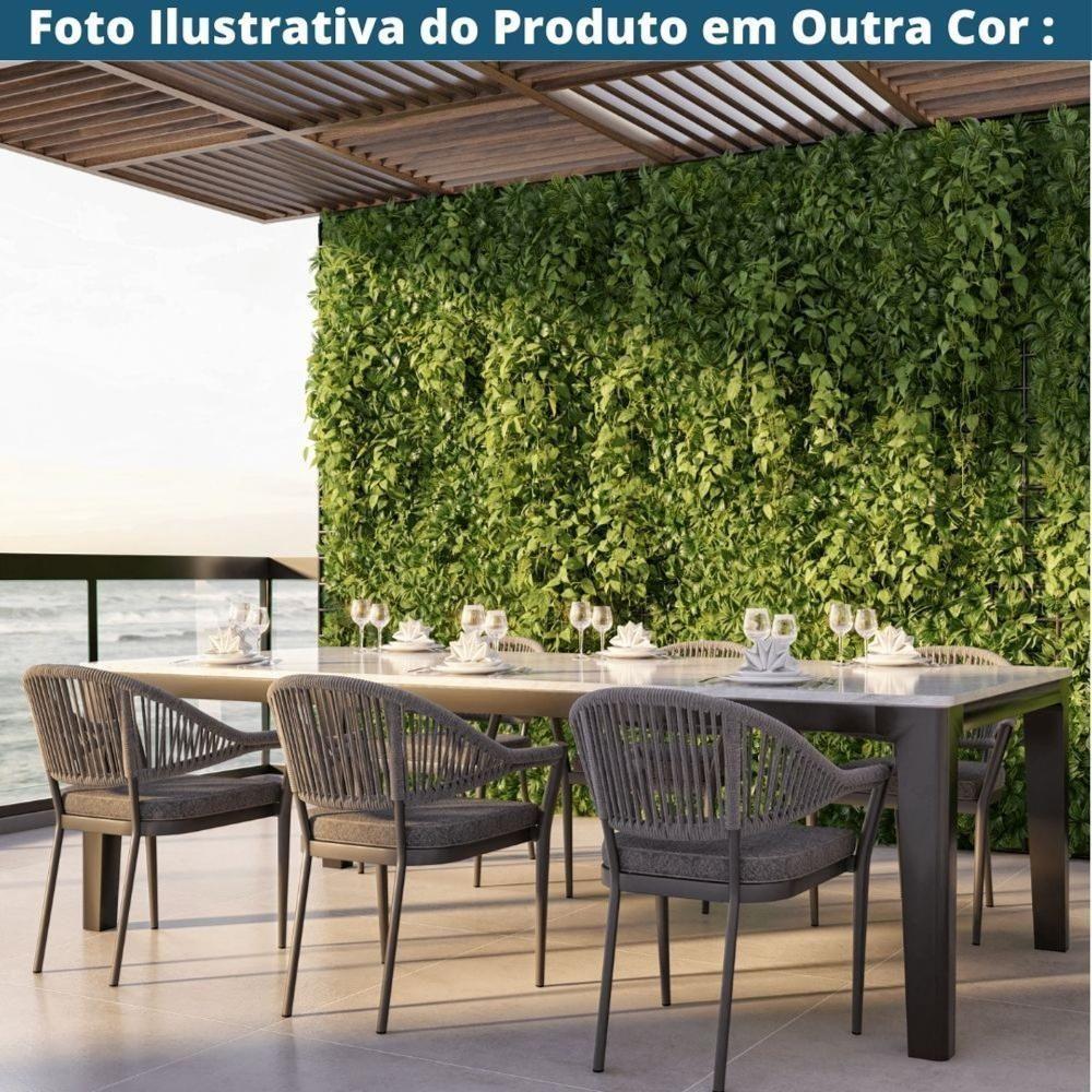 Kit 4 Cadeiras Empilhável Amalfi Caraíva Fratini Alumínio Encosto Trama Corda Náutica Almofada Fendi - 8