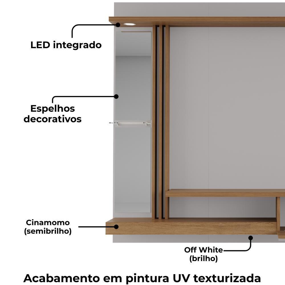 Painel Suspenso Tv 55 Pol 160 Cm Denver Off White Cinamomo Bechara - 6