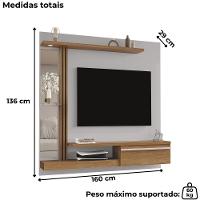 Painel Suspenso Tv 55 Pol 160 Cm Denver Off White Cinamomo Bechara - 3