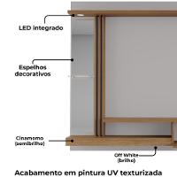 Painel Suspenso Tv 55 Pol 160 Cm Denver Off White Cinamomo Bechara - 6