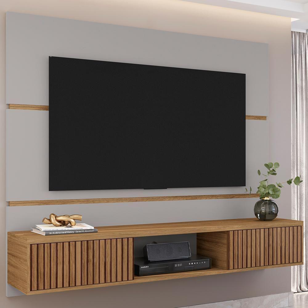 Painel Suspenso Tv 65 Pol 160 Cm Ambar Off White Cinamomo Bechara - 2