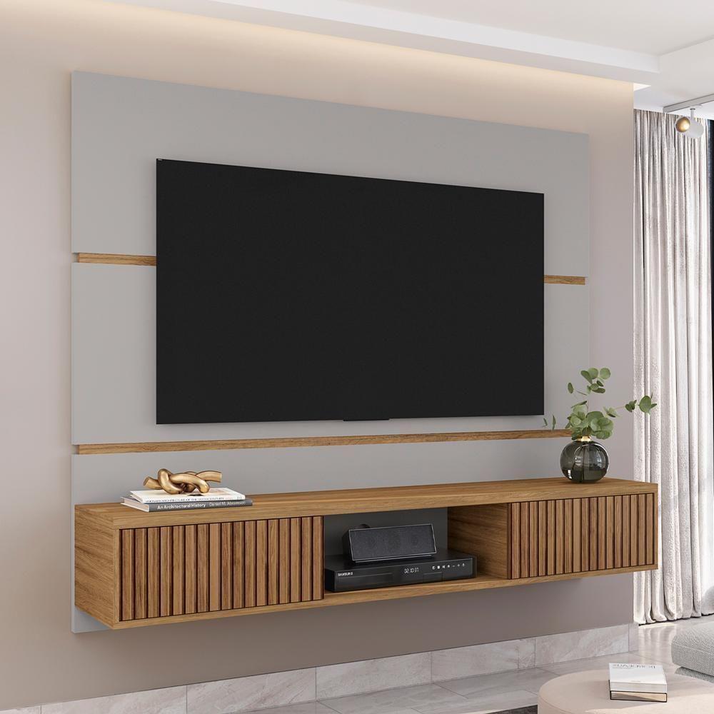 Painel Suspenso Tv 65 Pol 160 Cm Ambar Off White Cinamomo Bechara - 6