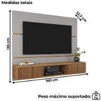 Painel Suspenso Tv 65 Pol 160 Cm Ambar Off White Cinamomo Bechara - 3