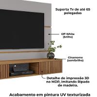 Painel Suspenso Tv 65 Pol 160 Cm Ambar Off White Cinamomo Bechara - 5