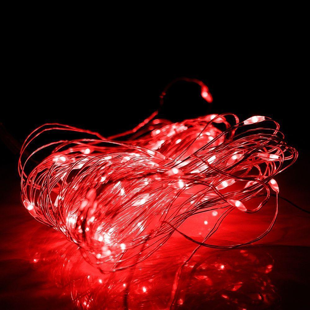 Pisca De Led Fio De Fada 20l 2 Metros A Bateria Natal Ano Novo Cores Vermelho - 1