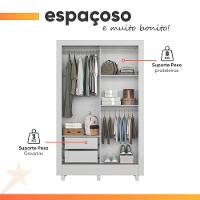 Guarda Roupas Solteiro Com 2 Portas De Correr 2 Gavetas Bélgica Andirá Branco - 5