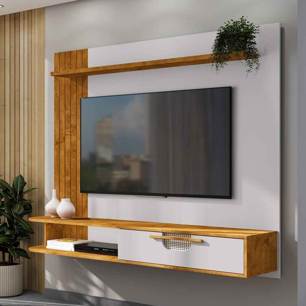Painel Suspenso Tv 65 Pol 160 Cm Jeri Naturalle Off White Bechara - 6