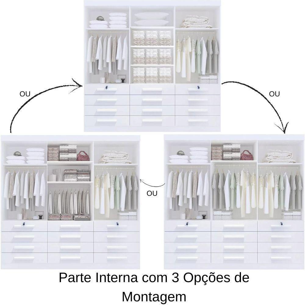 Guarda Roupa Mônaco Plus Branco 6 Portas 12 Gavetas D?doro - 2