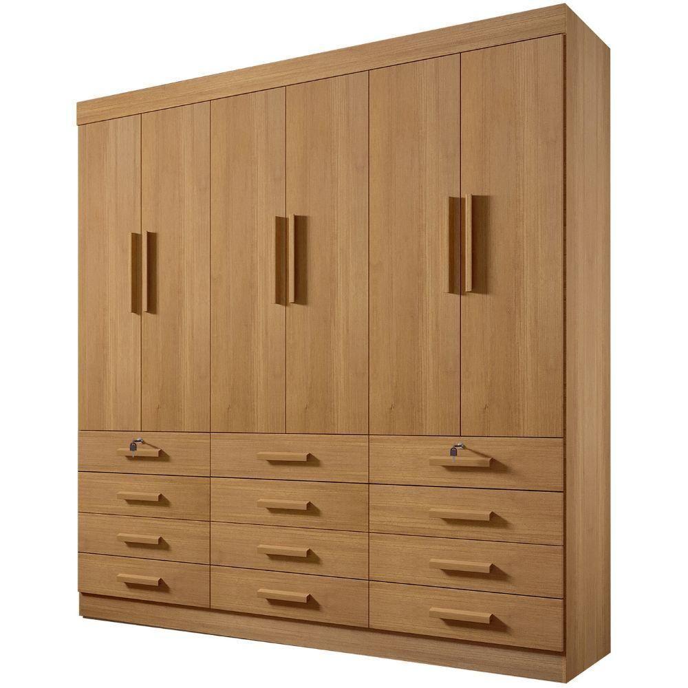 Guarda Roupa Mônaco Plus Cinamomo 6 Portas 12 Gavetas D?doro - 1