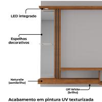 Painel Suspenso Tv 55 Pol 160 Cm Denver Off White Naturalle Bechara - 3