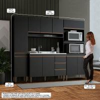 Cozinha Compacta Para Apartamento 240x202 4 Pçs Menu Móveis Preto - 2
