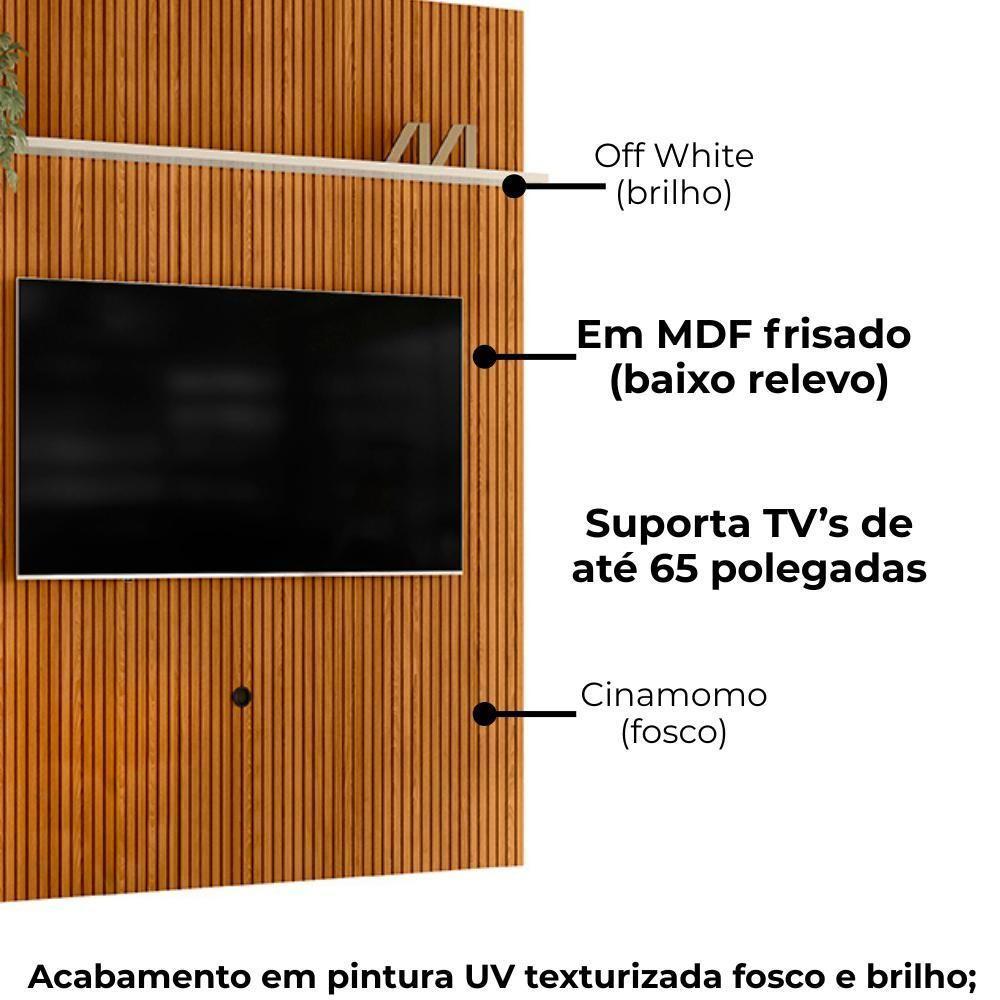 Painel Tv 65 Pol 245x179 Cm New Interlagos Cinamomo Off White Madetec - 5