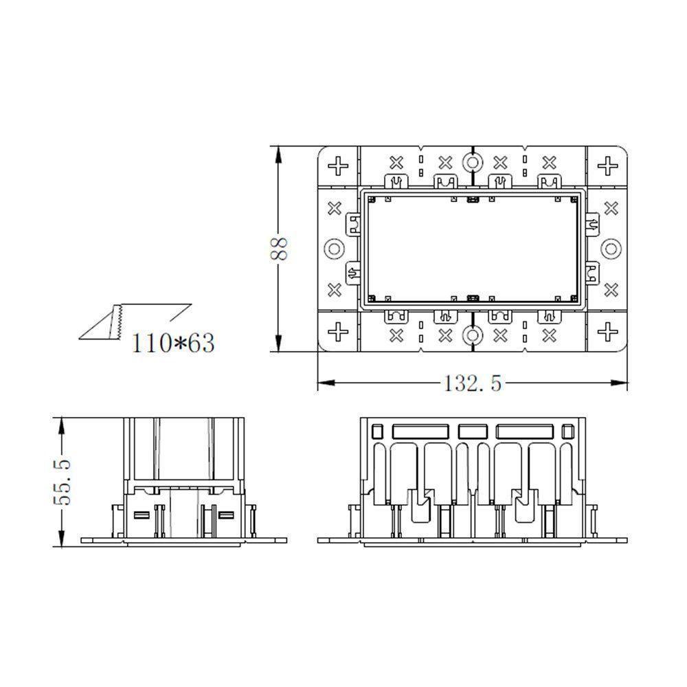 Moldura No-frame Nordecor 6681 Para 2 Módulos Tap Branco - 3