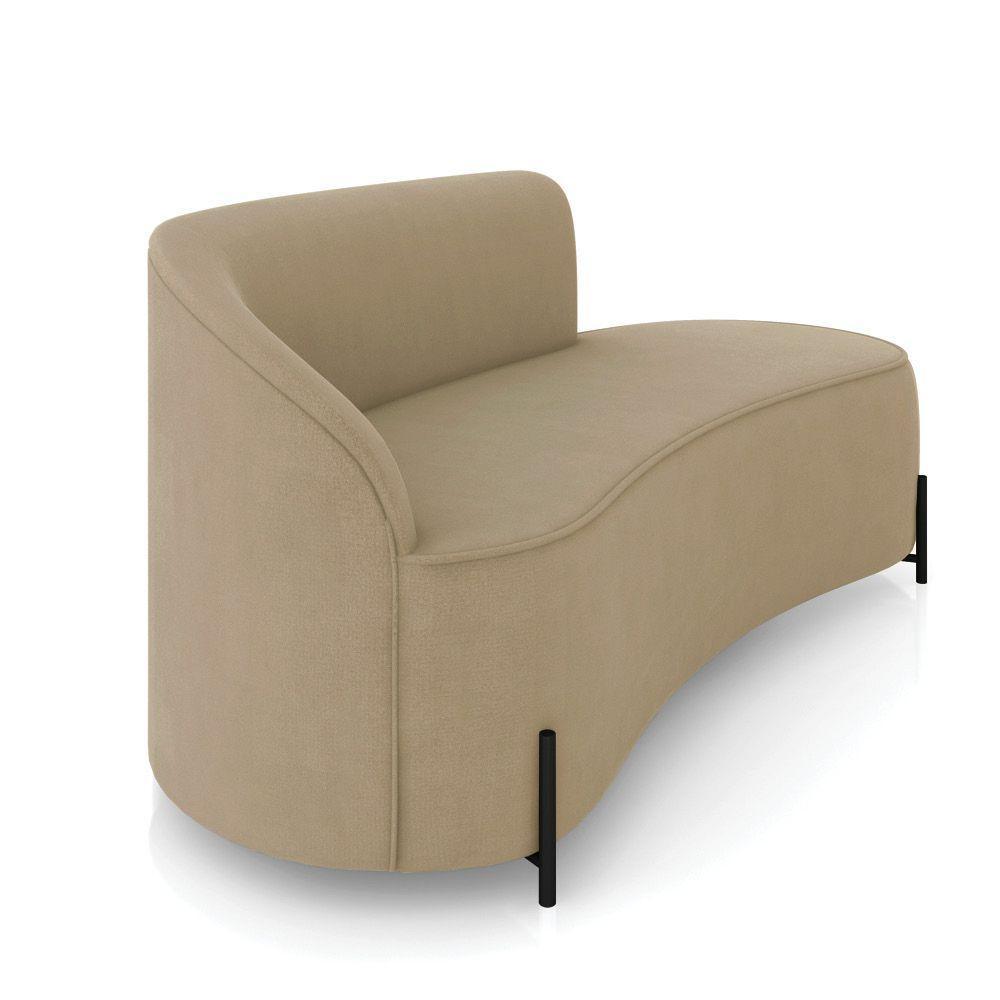 Sofá 3 Lugares Orgânico 180cm Pé Ferro Preto Morgan Suede Marrom R - 8