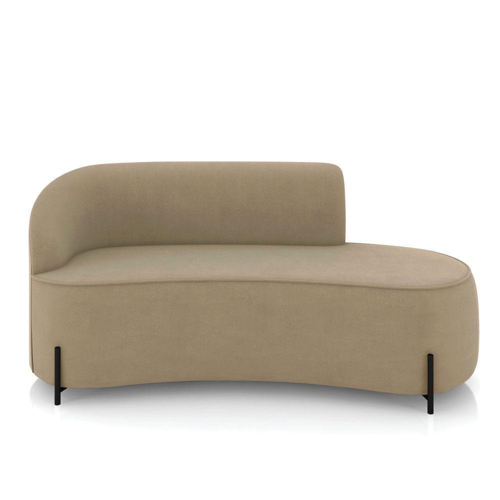 Sofá 3 Lugares Orgânico 180cm Pé Ferro Preto Morgan Suede Marrom R - 9