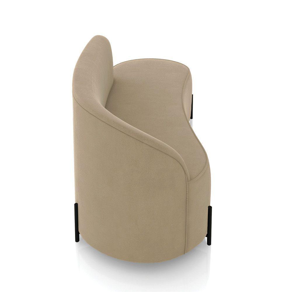 Sofá 3 Lugares Orgânico 180cm Pé Ferro Preto Morgan Suede Marrom R - 10