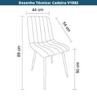 Kit 4 Cadeiras V1002 Rivatti 44cm Tecido Cinza-aço Preto - 8