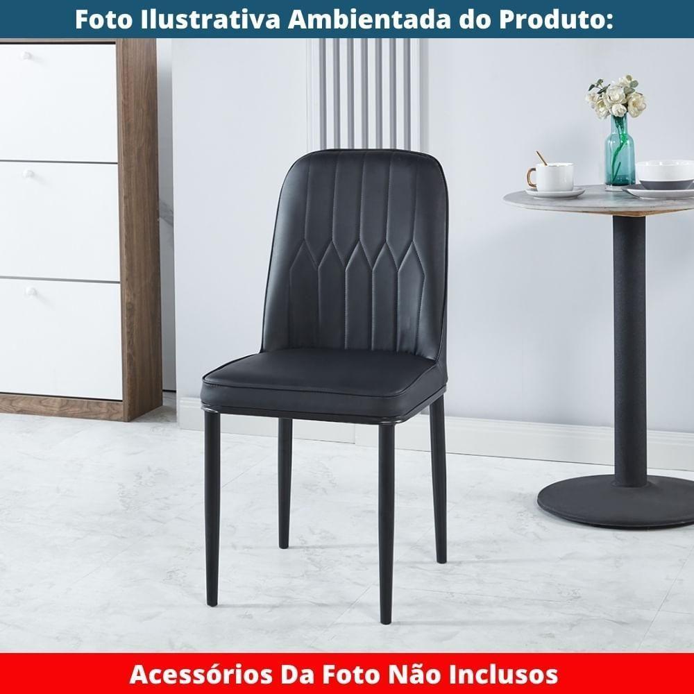 Kit 4 Cadeiras V1006 Rivatti 44cm Tecido Preto-aço Preto - 6