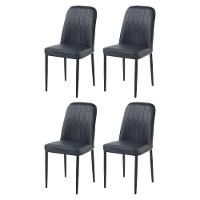 Kit 4 Cadeiras V1006 Rivatti 44cm Tecido Preto-aço Preto - 1