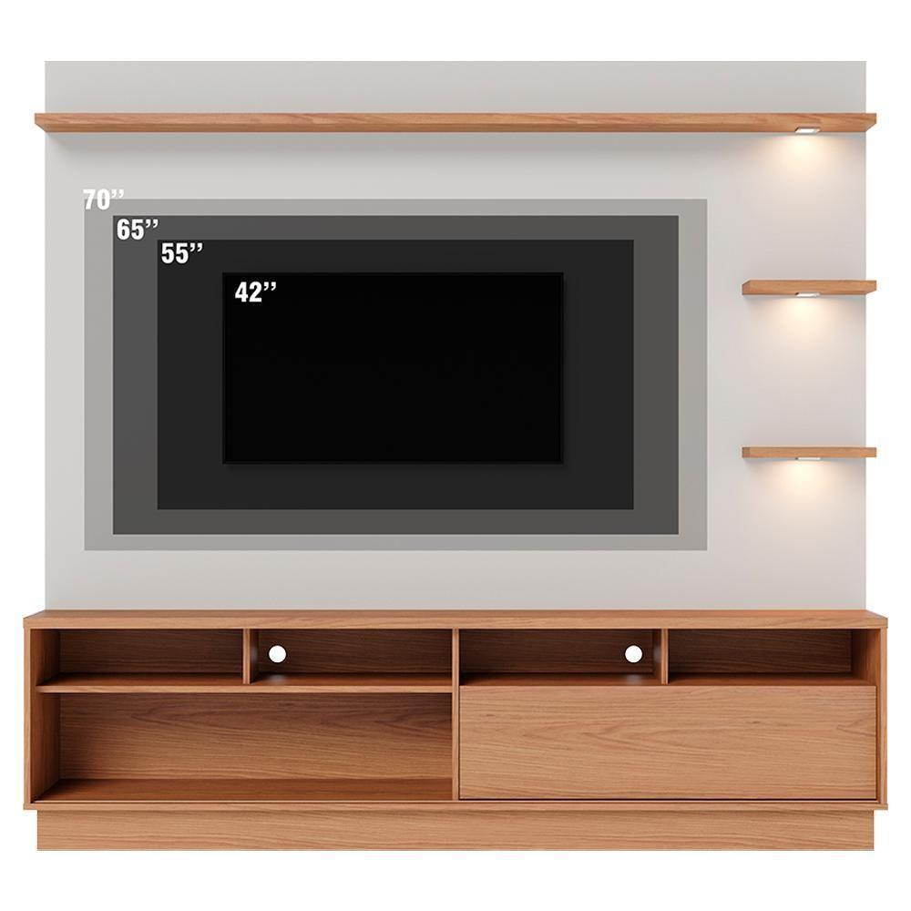Estante Home Tv 70 Pol 200 Cm Campeche Freijo Off White Matte Colibri - 7