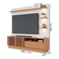 Estante Home Tv 70 Pol 200 Cm Campeche Freijo Off White Matte Colibri - 3