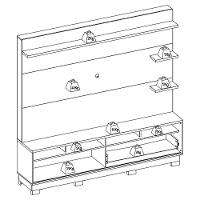 Estante Home Tv 70 Pol 200 Cm Campeche Freijo Off White Matte Colibri