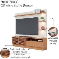 Estante Home Tv 70 Pol 200 Cm Campeche Freijo Off White Matte Colibri - 6