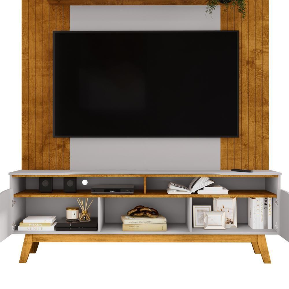 Estante Home Tv 75 Pol 180 Cm Atalaia Naturalle Off White Bechara - 4