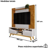 Estante Home Tv 75 Pol 180 Cm Atalaia Naturalle Off White Bechara - 3