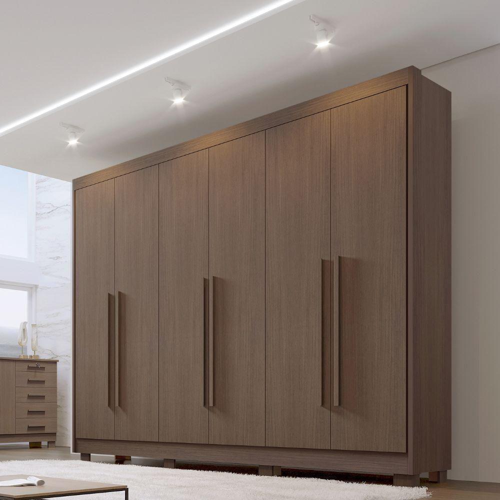 Guarda Roupa Athos Castanho 6 Portas 7 Gavetas D?doro - 2