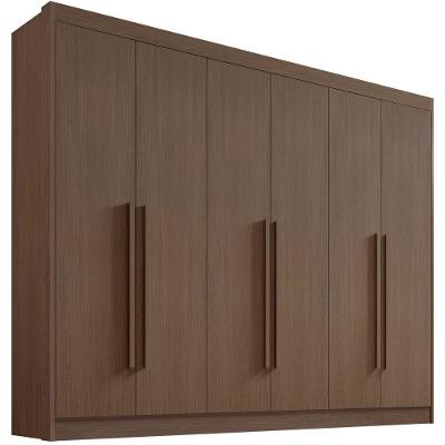 Guarda Roupa Athos Castanho 6 Portas 7 Gavetas D?doro
