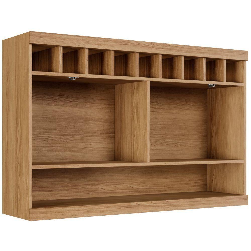 Armário Aéreo Opala 1 Porta Cinamomo Grafite Arte Móveis - 5