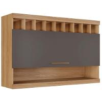 Armário Aéreo Opala 1 Porta Cinamomo Grafite Arte Móveis - 1