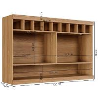 Armário Aéreo Opala 1 Porta Cinamomo Grafite Arte Móveis - 3