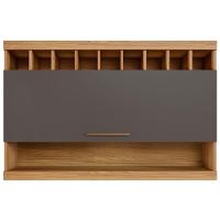 Armário Aéreo Opala 1 Porta Cinamomo Grafite Arte Móveis