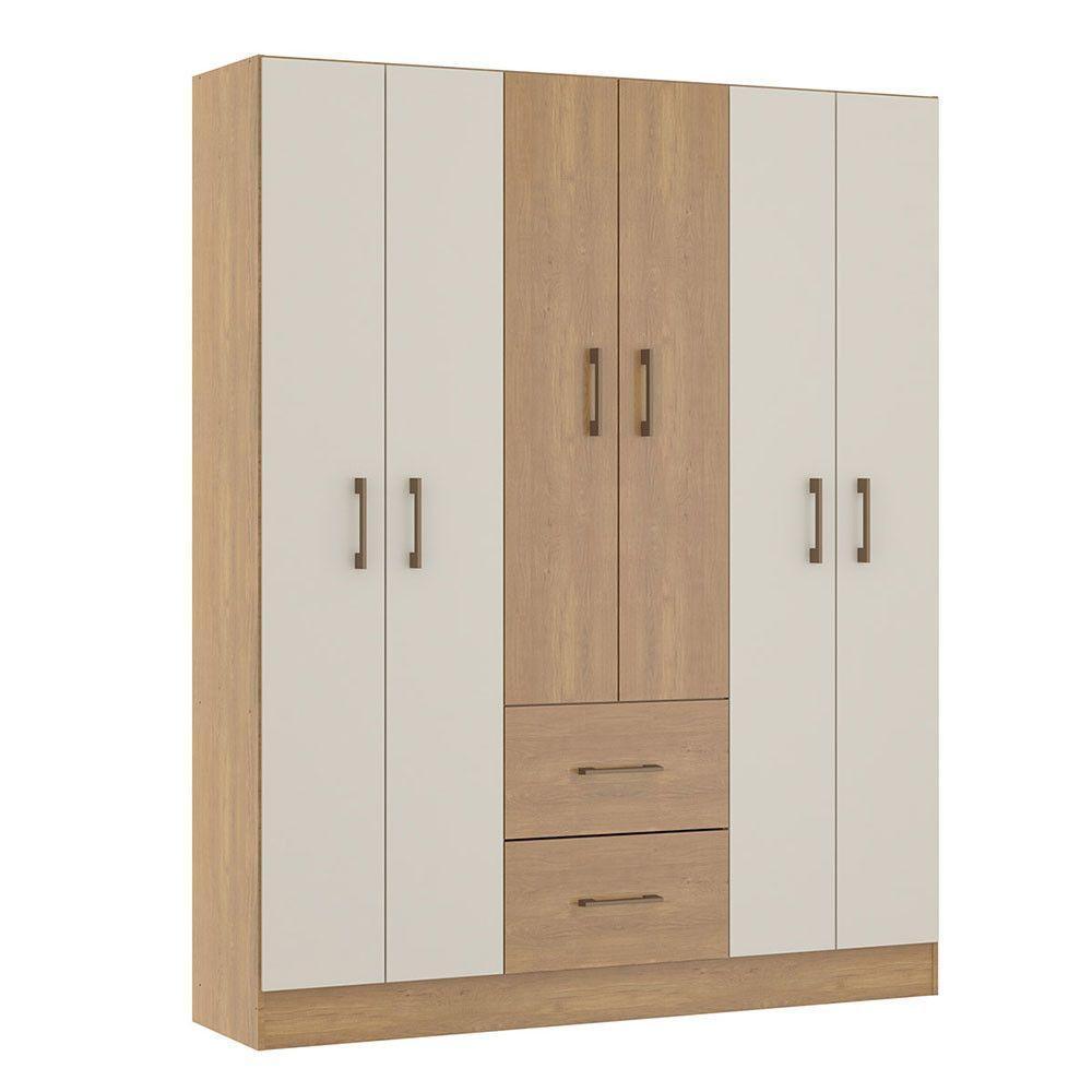 Roupeiro Casal 139x172cm Mdp Carvalho Menu Móveis Carvalho - 2