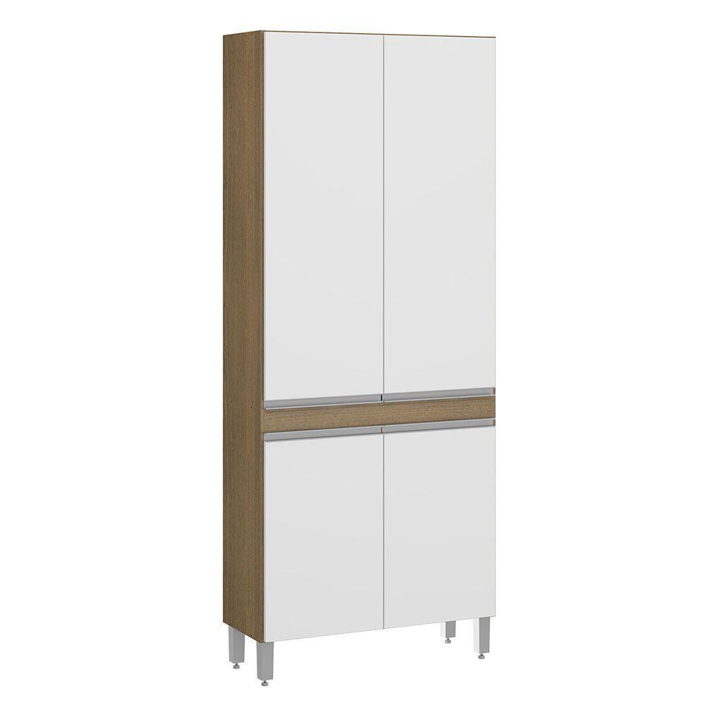 Paneleiro Armário De Cozinha Com 4 Portas Mdp Menu Móveis Avelã Branco - 2