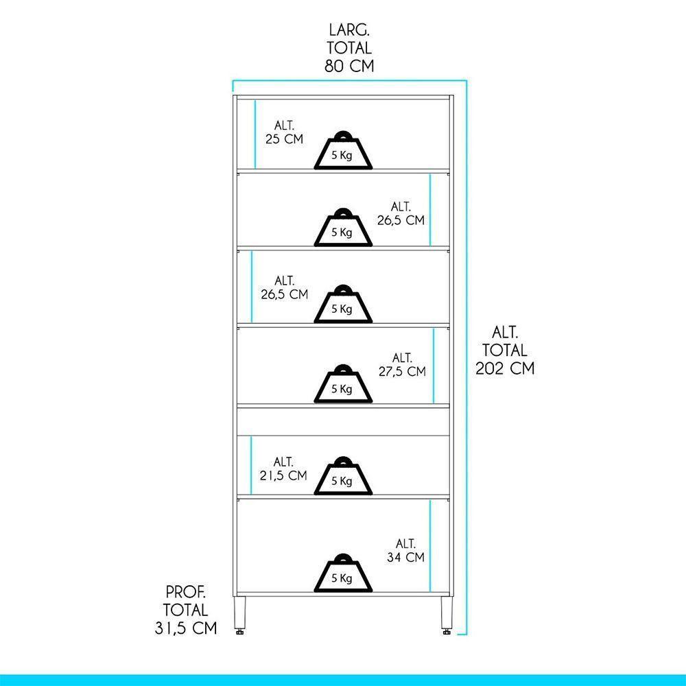 Paneleiro Armário De Cozinha Com 4 Portas Mdp Menu Móveis Avelã Branco - 3