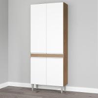 Paneleiro Armário De Cozinha Com 4 Portas Mdp Menu Móveis Avelã Branco - 1