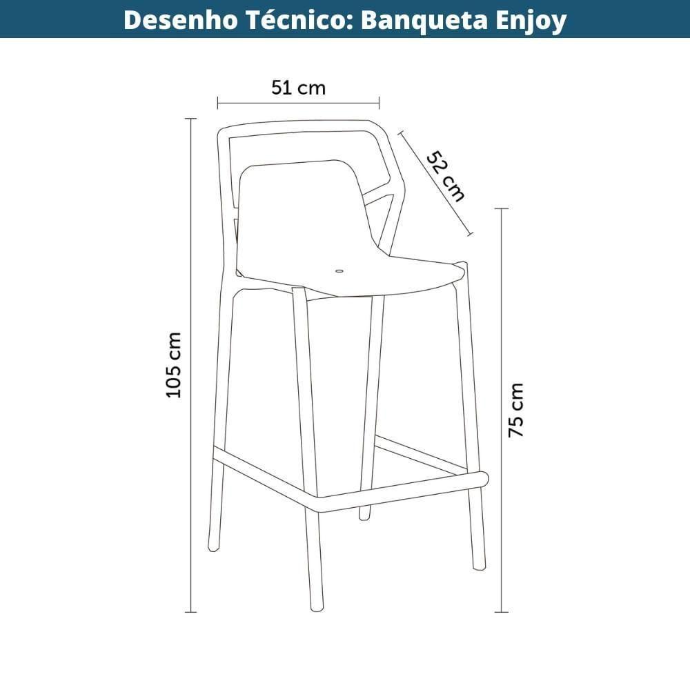 Kit 4 Banquetas Altas Empilhável Enjoy Rivatti 105 Cm (altura) Em Pp Cor Pêssego Com Proteção Uv - 6