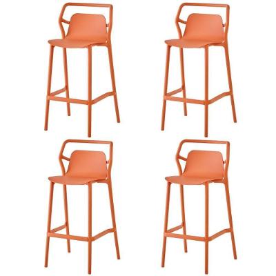 Kit 4 Banquetas Altas Empilhável Enjoy Rivatti 105 Cm (altura) Em Pp Cor Pêssego Com Proteção Uv