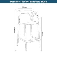 Kit 4 Banquetas Altas Empilhável Enjoy Rivatti 105 Cm (altura) Em Pp Cor Pêssego Com Proteção Uv - 6